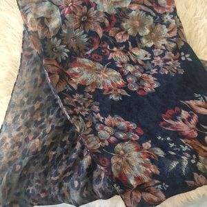 Floral animal print scarf